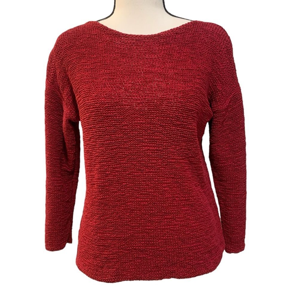 Eileen Fisher | Ribbon knit red sweater